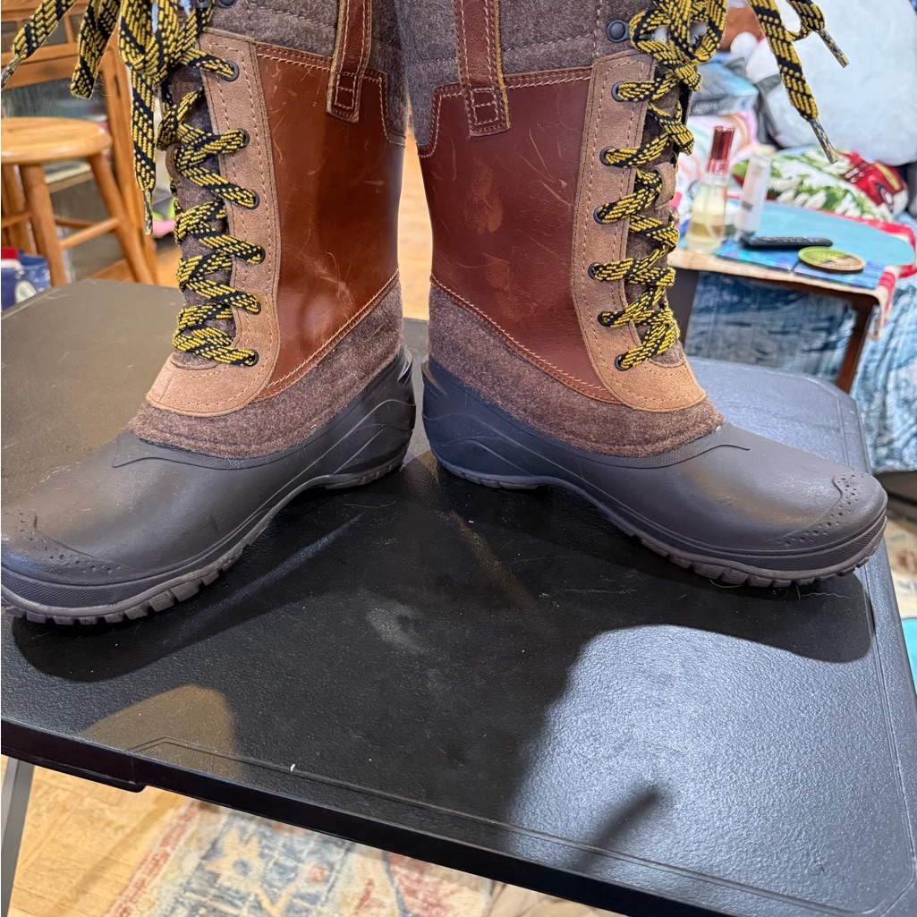 The North Face Brown And Black Winter Boots